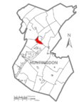 Map of Huntingdon County, Pennsylvania Highlighting Smithfield Township